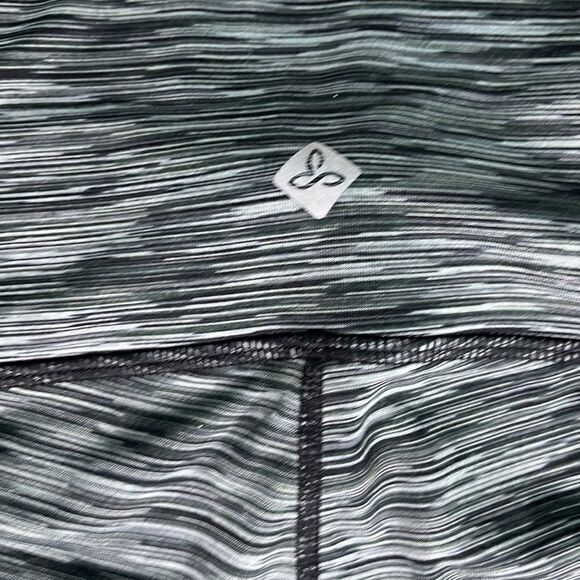 PrAna High Rise Striped Heather Grey Leggings medium - Picture 2 of 6